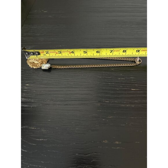 VTG Gold-Tone Lion Pendant Necklace Clear Faceted Crystal Accents Chunky Chain - Picture 10 of 11